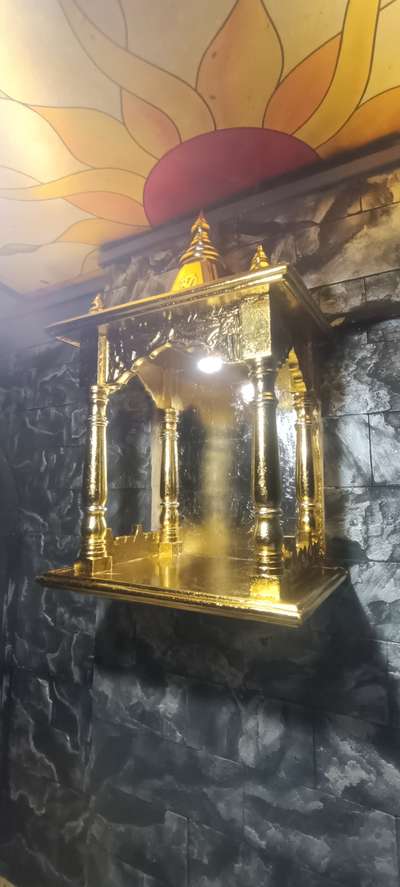 gold leafing on mandir #goldleafing  #Homedecore #gilding #goldleafartwork
