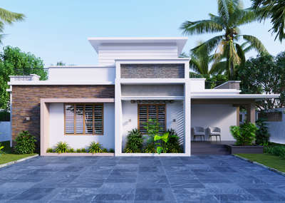 exterior design
1250 sqft 
 #exteriordesign
 #3ddesign
#ContemporaryHouse 
 #KeralaStyleHouse