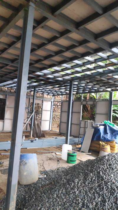steel building and cement board construction 3500 sqfeet
I section and square tubes
10 mm thickness cement board 
fast construction
contact number 8848626802