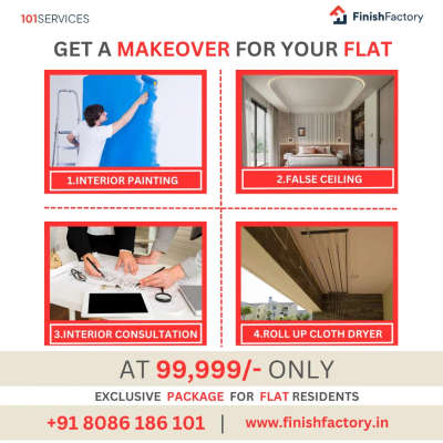 Do you want to renovate your old apartment in Kochi?
Use our exclusive package to get  job done through professionals 

Just for Rs.99,999 only 

Connect us now: +91 8086 186 101