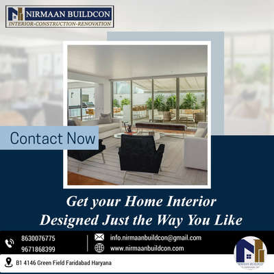 #nirmaanbuildcon 
#Contractor 
#HouseConstruction 
#HouseRenovation 
#InteriorDesigner 
8630076775