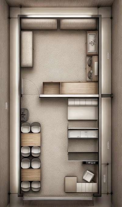 Modern Restaurant 2D layout Plan With kitchen