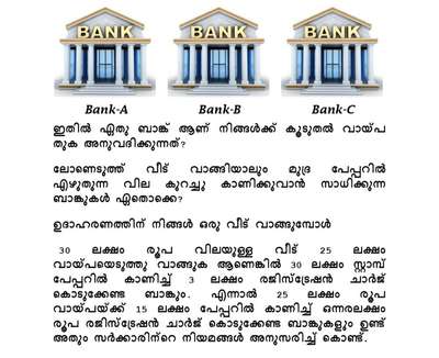 ഇതിൽ ഏതു ബാങ്ക് ആണ് നിങ്ങൾക്ക് കൂടുതൽ വായ്പാതുക അനുവദിക്കുന്നത്?