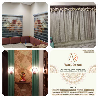 A. R WALL DECOR Indore 3D customise wallpaper wooden flooring vinyl flooring customised Zebra blind roller blind