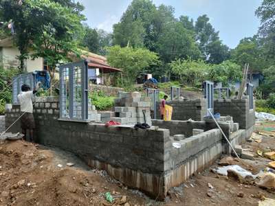 1300sqft 3bhk house construction at Pathanamthitta
Foundation: Footing / Plinth beam 
Joinery used : Steel doors and windows installed with wooden panels 
 #HouseDesigns #SmallHouse #HouseConstruction #dreamhouse #dreamhomes