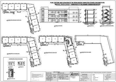 Plan,Section and Elevation of Completed School Building @ vallikunnu Malappuram