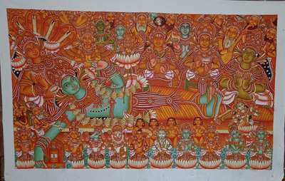 #Kerala mural painting anadhasayanam #varnageham Art Creations