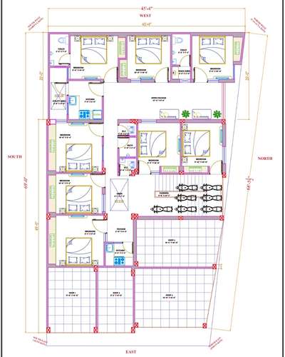 three plots attached : one existing building,one existing columns  #FloorPlans #HouseConstruction