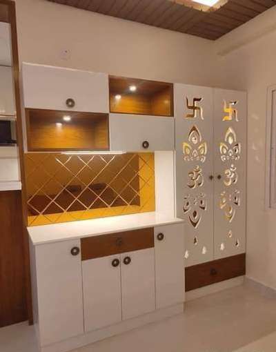 Crockery with Temple cabinet - Build Craft Associates #Crockerycumtemple #buildcraftassociates