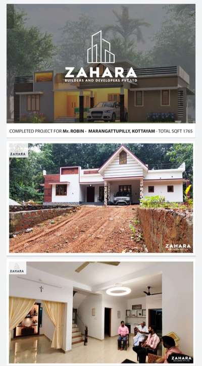 Client Name : Mr.  Robin
Location : marangattupilly, Kottayam 
Area : 1765 sqft
Total budget : Rs : 30,00,500
(Without interior)
Selected package : Rs : 1750 per sqft

ക്വാളിറ്റിയിൽ ഒരു കുറവും വരുത്താതെ നിങ്ങളുടെ ബഡ്ജറ്റിനുള്ളിൽ നിന്നു കൊണ്ടുതന്നെ സഹാറ ബിൽസേഴ്സ്  ഉത്തരവാദിത്വത്തോടെ വർക്കുകൾ ഫിനിഷ് ചെയ്ത് നൽകുന്നു.

🔹 സ്‌ക്വയർഫീറ്റിനു 1450 മുതൽ തുടങ്ങുന്ന ബഡ്ജറ്റ് പാക്കേജുകളാണ് സഹാറ ബിൽഡേഴ്സിന്റെ പ്രത്യേകത.

🔹സ്‌ക്വയർഫീറ്റിനു 1650, 1750, 1950 എന്നിങ്ങനെയുള്ള പ്രീമിയം,ലക്ഷ്വറി പാക്കേജുകളും ലഭ്യമാണ്..

🔸തറപണി മുതൽ പെയിന്റിംഗ് വരെയുള്ള എല്ലാ വർക്കുകളും ഫിനിഷ് ചെയ്ത് താക്കോൽ കൈ മാറുന്നു...

Contact for more details :
📞📱 +91 9288022297

#hometourkerala  #homedesignkerala  #zaharabuilders  #keralaarchitectures  #keralahousedesigns  #kochi   #keralahomes #ContemporaryDesigns #budgethomes #zaharabuilders #keralastyle #kerala_architecture #MrHomeKerala #keralahomedesignz #budget_home_ #all_kerala #budgethomeplan #budget_home_budget_friendly_packages #celebrityhome #ContemporaryDesign