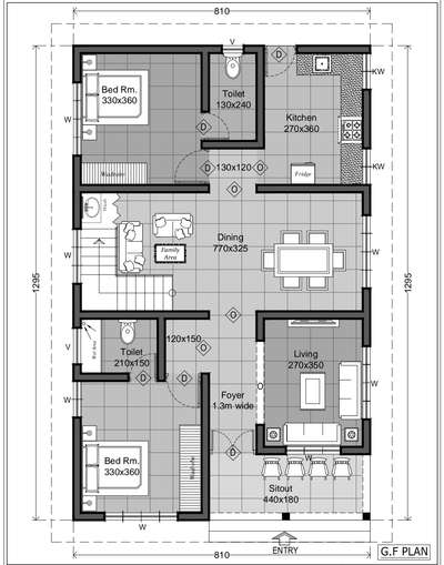 2D model Plan # Ground floor area - 1129 square feet #
location:Padinjarathara,Wayanad