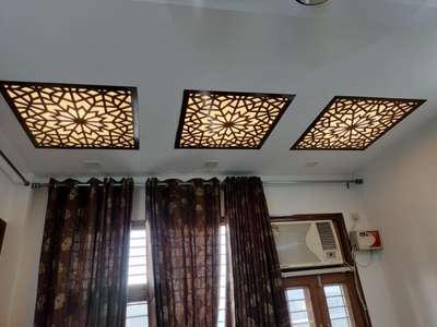 # MDF Jali + Acrylic Sheet & Paint Work with Led Light Fitting.