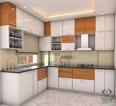 kitchen with Aluminium fabrication 
budget interiors