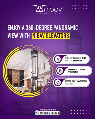 Enjoy a 360-degree panoramic view with  Nibav elevators

Stronger glasses than regular elevators 
Unbreakable glass technology.
Modern-day transparent elevators

🌏 Website: https://bit.ly/3NiKqf9

📲Contact no : +91 8925804712

#nibavlifts #nibavliftsindia #homelifts #honeinterior #HomeDecor #homeelevators #lifts #elevators #liftforhome