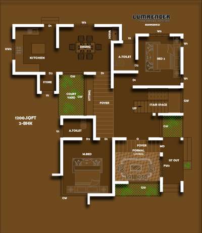 1200 sqft 2bhk🏡😍