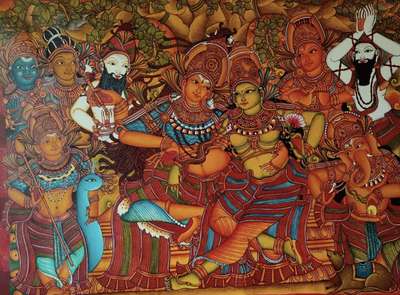 ശിവകുടുംബം.. # padmalochanamurals #harishankar #murals