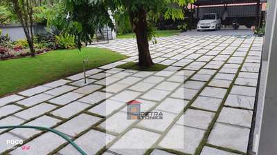 Bangalore stone work with natural grass ----stone size.  2*1.5 
 #Landscape  #laying #stone_laying  #BangaloreStone #NaturalGrass