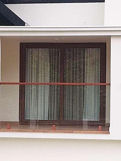 wood finish aluminum pvd coating handrail and wood finish upvc
