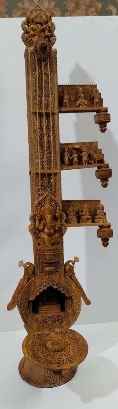 *sandalwood sitar *
sandalwood sitar 4 window open story Vishnu ji 10 Avatar and Vishnu Darbar interior decoration use size 27 inch with 6 inch