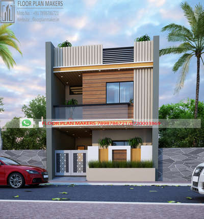 20 foot wide Elevation design by floor plan makers 
 #ElevationDesign 
#facadedesign 
 #structuralengineering 
 #CivilEngineer 
 #architecturedesigns