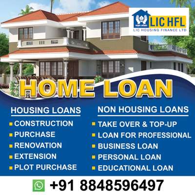 LICHFL HOME LOANS @8.6%*  Onwards 
Construction, Purchase, Renovation, Extension, Plot Purchase & Take Over & TOP-UP
Call 7510385499 / 8848596497

HLA Financial Services
Home Loan

Mobile : 075103 85499
Email : loan@homeloanadvisor.in
Website : www.homeloanadvisor.in

#hlafinancialservice #hlafinancialservices #lichflstaff #lichfldme #HomeLoanAdvisor #WhereDreamsComeHome #loans #loanapplication #LICHFL