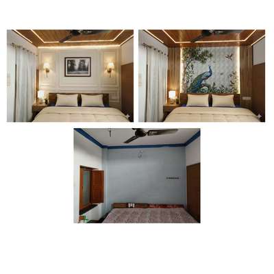 Bedroom Interior 
#bedroom #interior #BedroomDesigns #design #architecturedesigns #Architect #wall #pvc #wallpaper #louvers