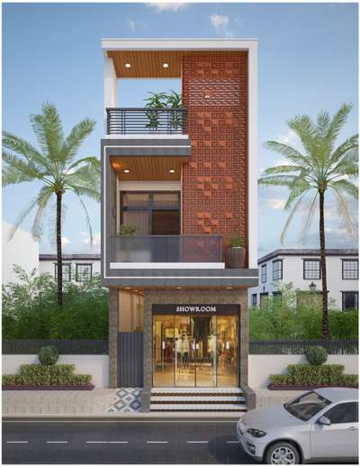 Residential cum commercial Building Exterior Design   #3delevations  #3dhouse  #exteriorrendering  #ElevationHome  #ElevationDesign  #frontElevation