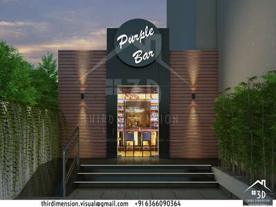 Bar exterior 3d view #3delevations  #exteriordesing