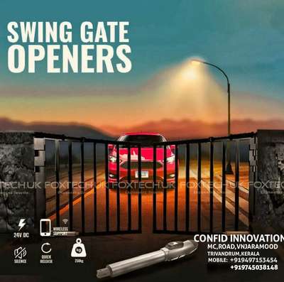 We Connect You Control,Affordable Security and Peace of Mind....

Confid Innovation
9745038148
9567603370

www.confid.in  #automaticgate #SwingGateMotors #slidinggates #automation #gateautomation