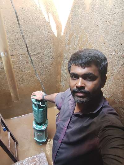 7.5 hp Kirloskar vertical open well submersible pump installation.