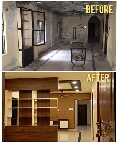 "Interior makeover of an old house by team Studio Black... " #HouseRenovation #renovations #LivingroomDesigns #oldtonew #beforeandafter
