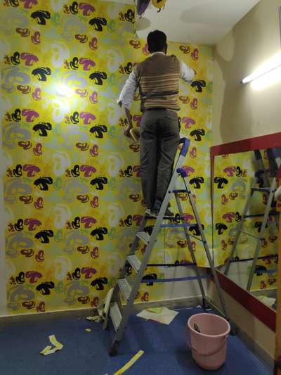 Wallpaper Application in a Play School Vasundhra Ghaziabad