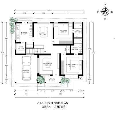 2bhk 1350 sqft residential building at Wayanad. Outhouse #outhousedesignarmouse  #farmhouse  #2BHKPlans  #1398sqft  #resort