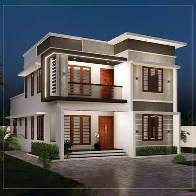 Night View of Elevation model for the Client at Killy, Trivandrum