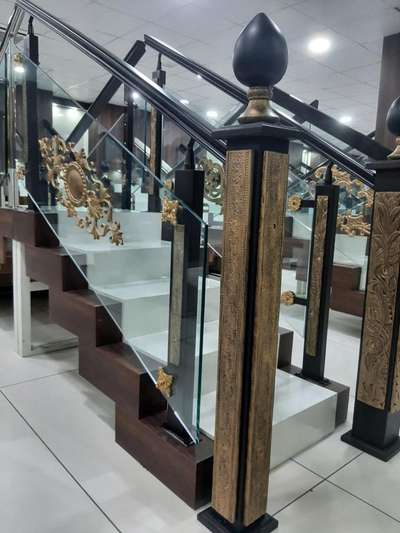 wooden glass railing
