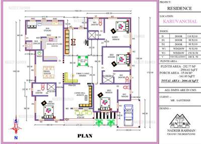 4bhk attached with dressing room, 2d house plan 1.5 rupees  #2DPlans #4BHKPlans #2dDesign #cortiyard #porch