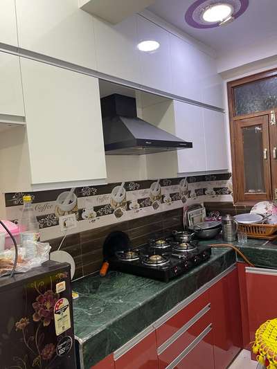 This kitchen is existing civil kitchen.
without braking counter, And finish is laminate high gloss. if require of modular kitchen & wardrobe design or consultation- contact on this No-8527946074