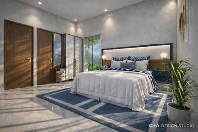 Masterbed room design✨🪬
 #MasterBedroom 
 #bedtinteriors 
 #BedroomDesigns 
 #blueandwhiteforever 
 #KingsizeBedroom