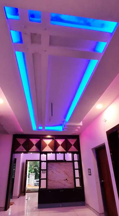 False Ceiling Gypsum Work With Rotating TV Unit....!