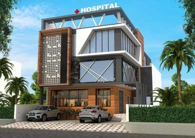 Hospital Exterior View #ElevationDesign  #commercial_building  #moredesign