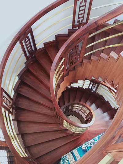 Staircase wood&copper combination