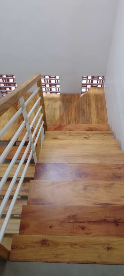 wood finish stairs