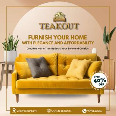 Furnish your home with elegance and affordability. Shop now and enjoy an exclusive 40% discount.
.

#Teakout #Luxuryfurnituredesigns #Livingroomperfection #Comfortandelegance #Unbeatableprices

Get 40% off, Perfect Furniture for Every Room, Handpicked Collections, Stylish and Affordable, Endless Comfort