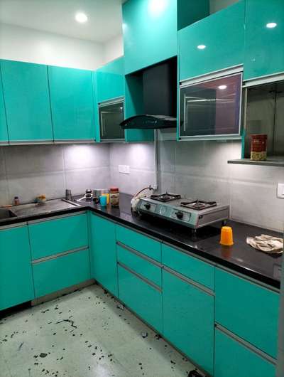 Baby Blue SS Kitchen
 #ModularKitchen  #steelkitchen