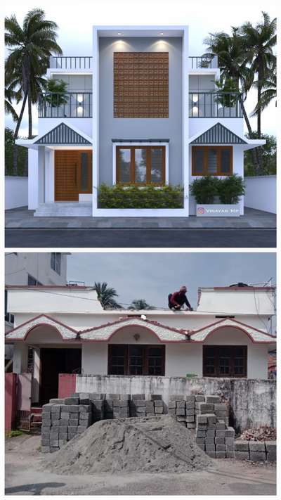 #HouseRenovation #exteriordesigns #ContemporaryHouse #minimal #minimalexteriordesign #industrialdesign #handrailing #jalidesign #jaliwork #spotlights
