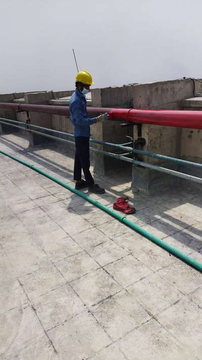fire pipe line paint at vivo mobile company.
