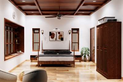 Traditional style bedroom.

.
.
 #keralatraditional #bedroominteriors #traditionalstylehouse #MasterBedroom #BedroomDesigns