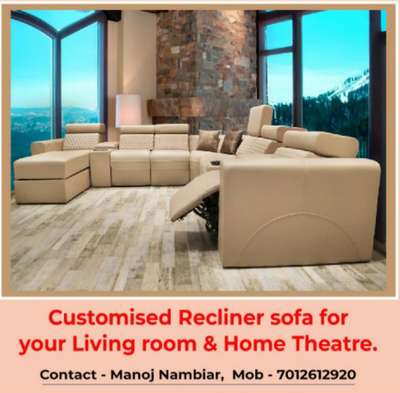 Sofa with Motorised Recliner for Living Room and Home Theatre Room