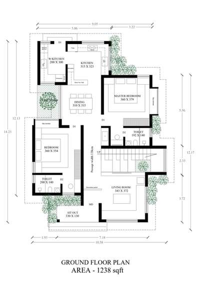 plan under 2000 sqft . #2000sqftHouse  #FloorPlans  #4bedroomhouseplan