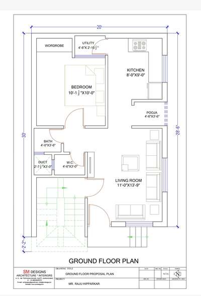 20x 30 west facing floor plan.... 1 bhk.. at aurangabad